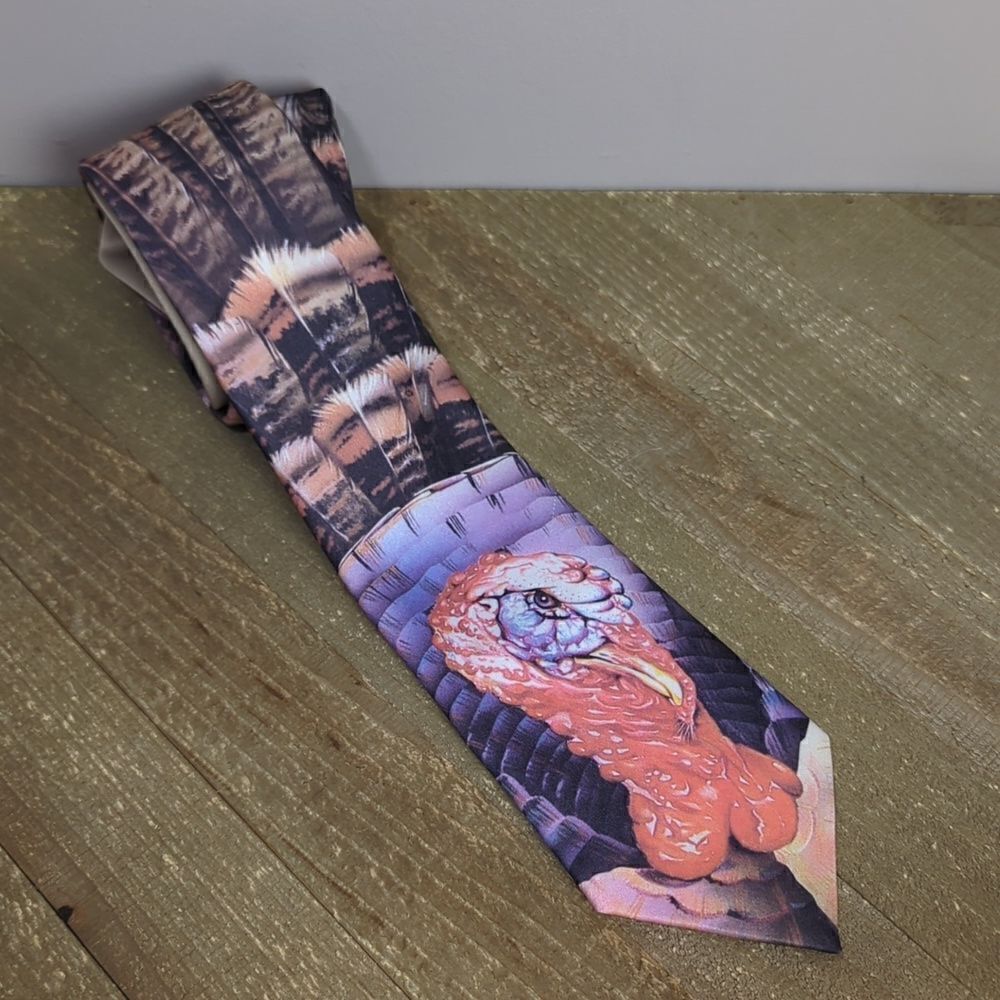 Ralph Marlin turkey tie vintage thanksgiving